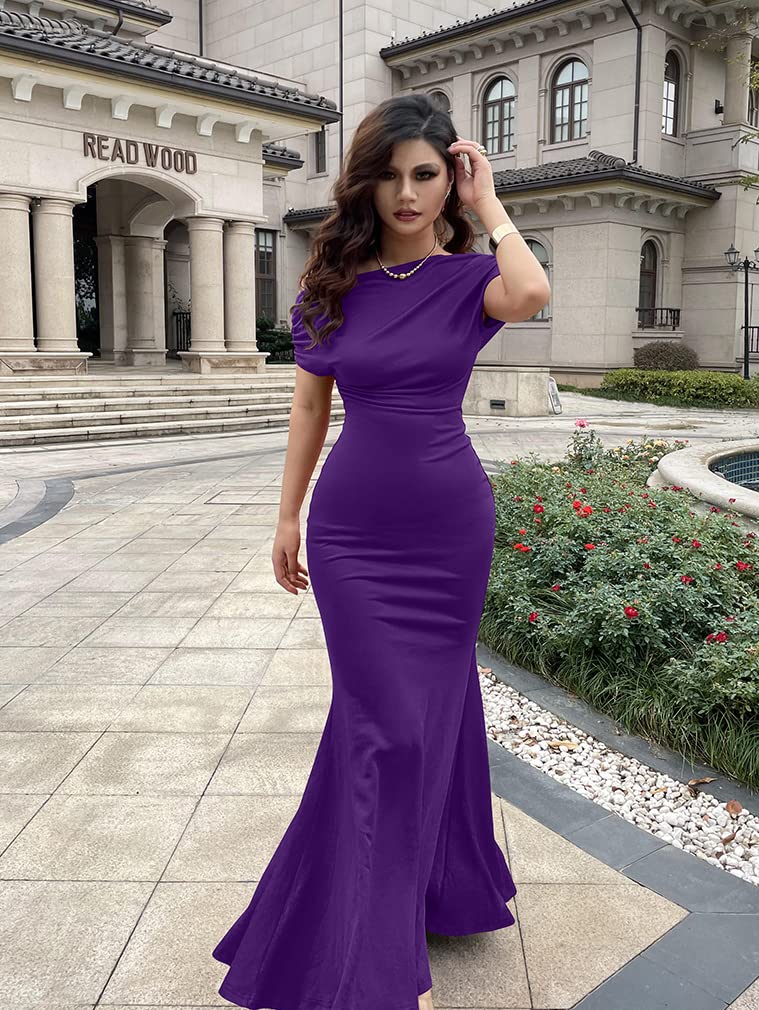 Robe de soirée longue élégante, moulante, sans manches et sans épaules pour femmes, collection 2025