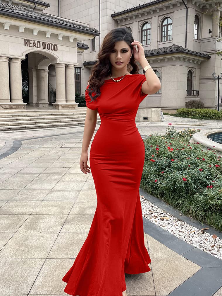 Robe de soirée longue élégante, moulante, sans manches et sans épaules pour femmes, collection 2025