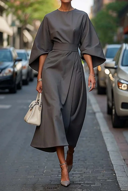 Robe élégante à manches lanternes
