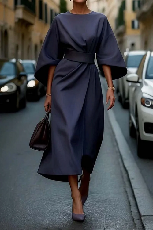 Robe élégante à manches lanternes