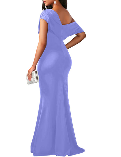 Robe de soirée longue élégante, moulante, sans manches et sans épaules pour femmes, collection 2025