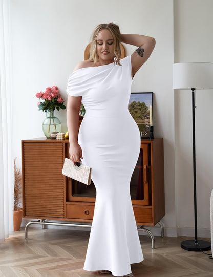 Robe de soirée longue élégante, moulante, sans manches et sans épaules pour femmes, collection 2025