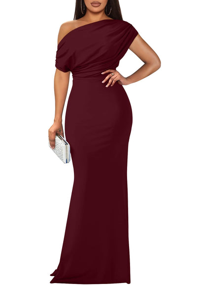 Robe de soirée longue élégante, moulante, sans manches et sans épaules pour femmes, collection 2025