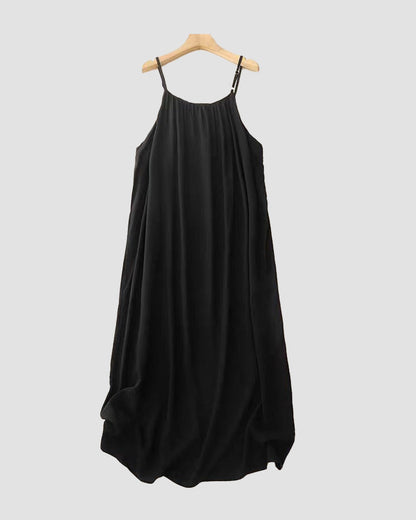 Robe caraco dos nu de couleur unie pour femme