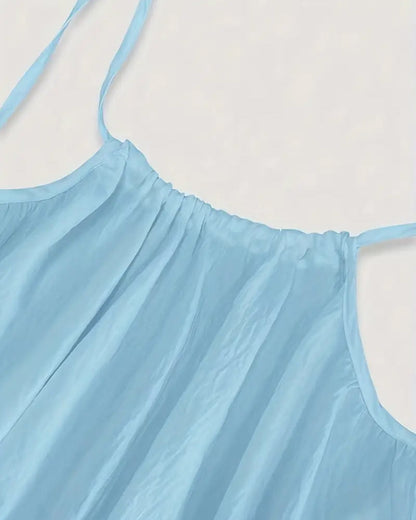 Robe caraco dos nu de couleur unie pour femme