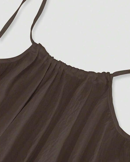 Robe caraco dos nu de couleur unie pour femme