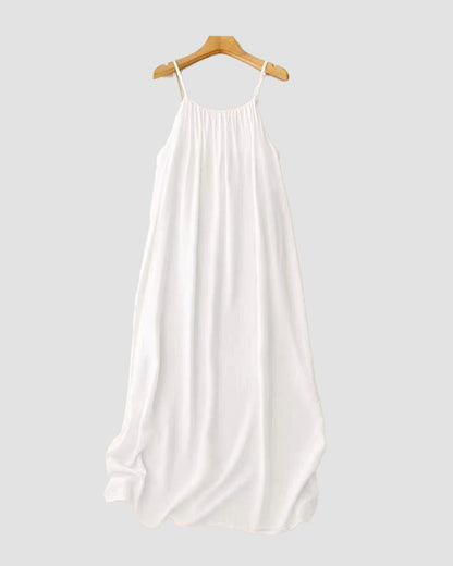 Robe caraco dos nu de couleur unie pour femme