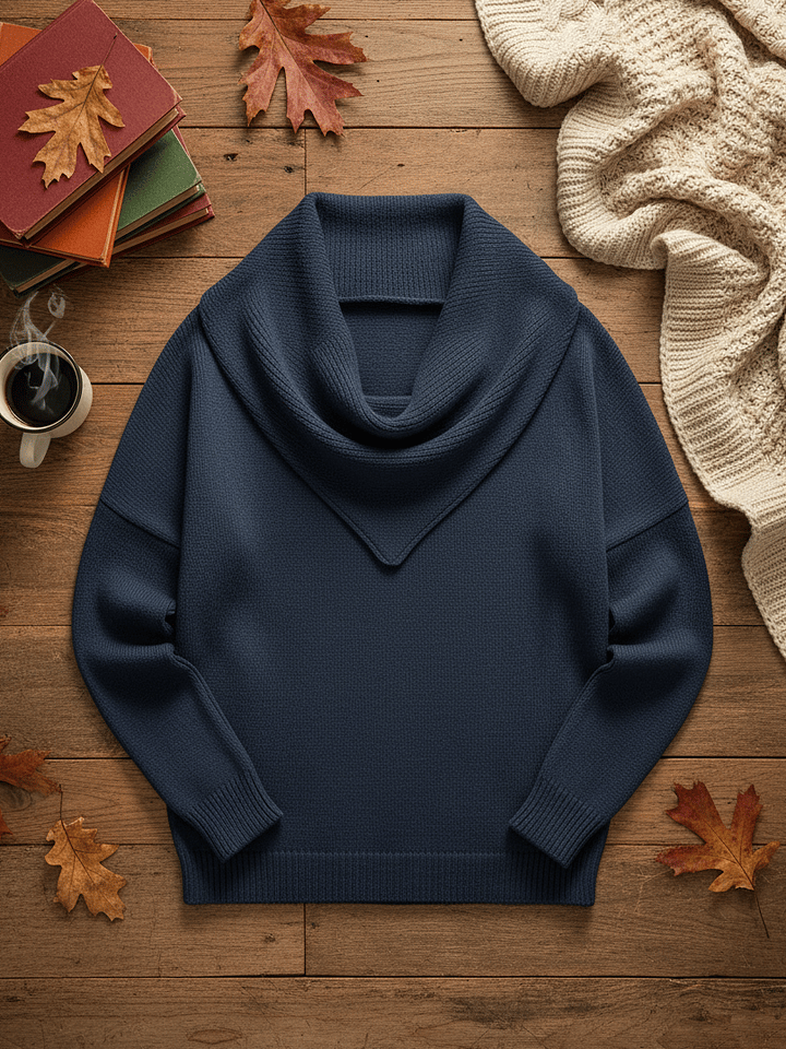 Plain soft retro elegant V-neck jumper