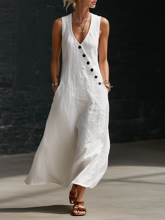 Robe boutonnée minimaliste et confortable