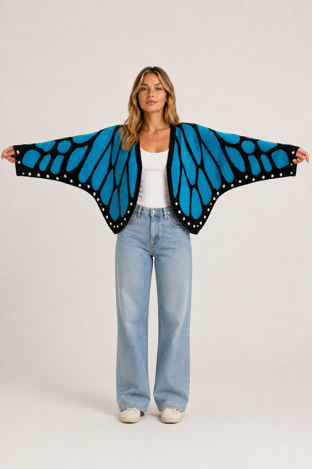 Gilet en tricot Aile de papillon monarque