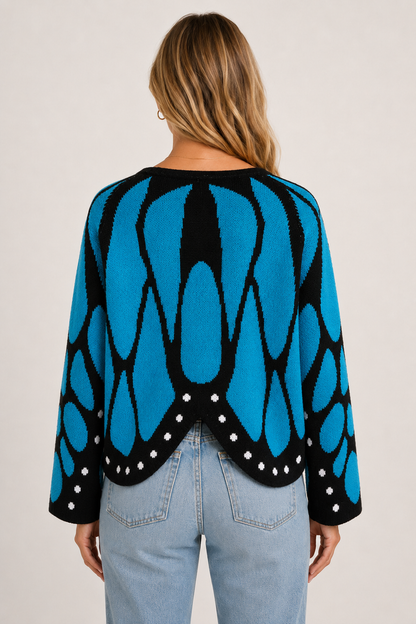 Gilet en tricot Aile de papillon monarque