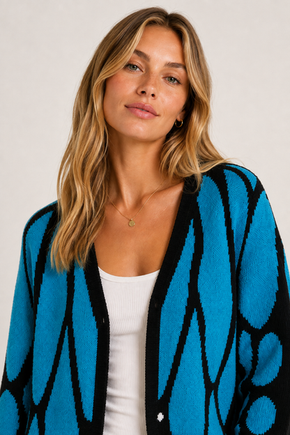 Gilet en tricot Aile de papillon monarque