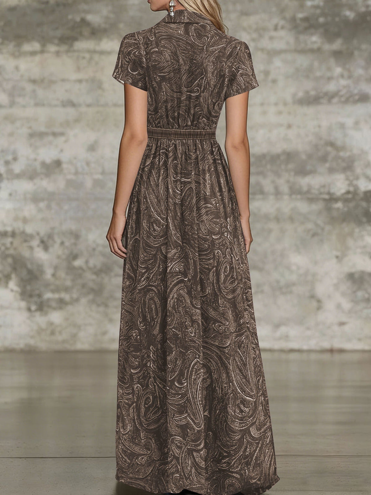 🌟 Robe longue intemporelle imprimée cachemire : L'élégance sans effort pour toutes les occasions