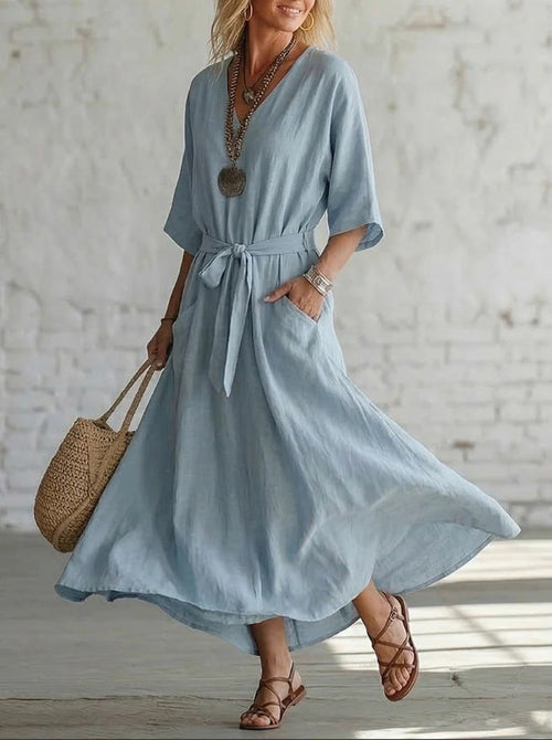 Robe longue en lin sans effort : Votre incontournable pour un style intemporel et léger