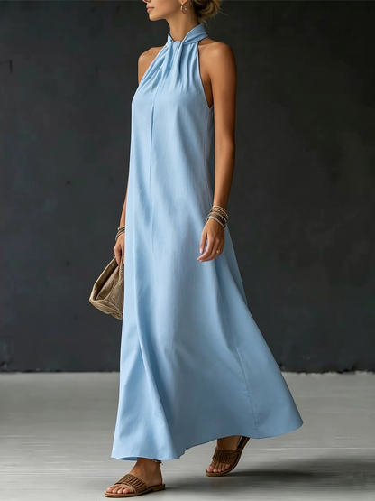 Robe longue dos nu minimaliste et élégante