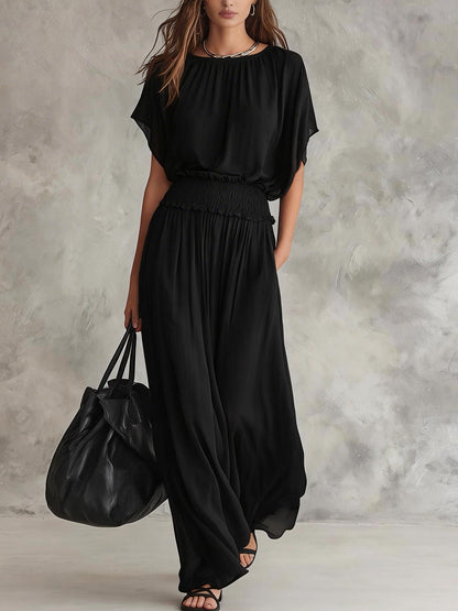 Combinaison ample à taille smockée et jambes larges