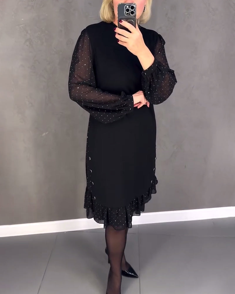 longue robe à pois