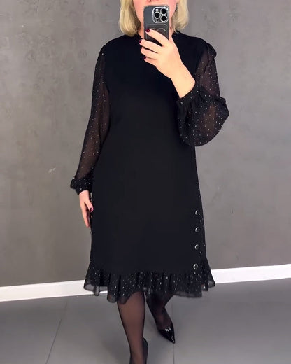 longue robe à pois