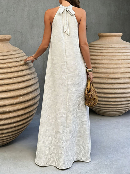 Robe longue dos-nu à nouer