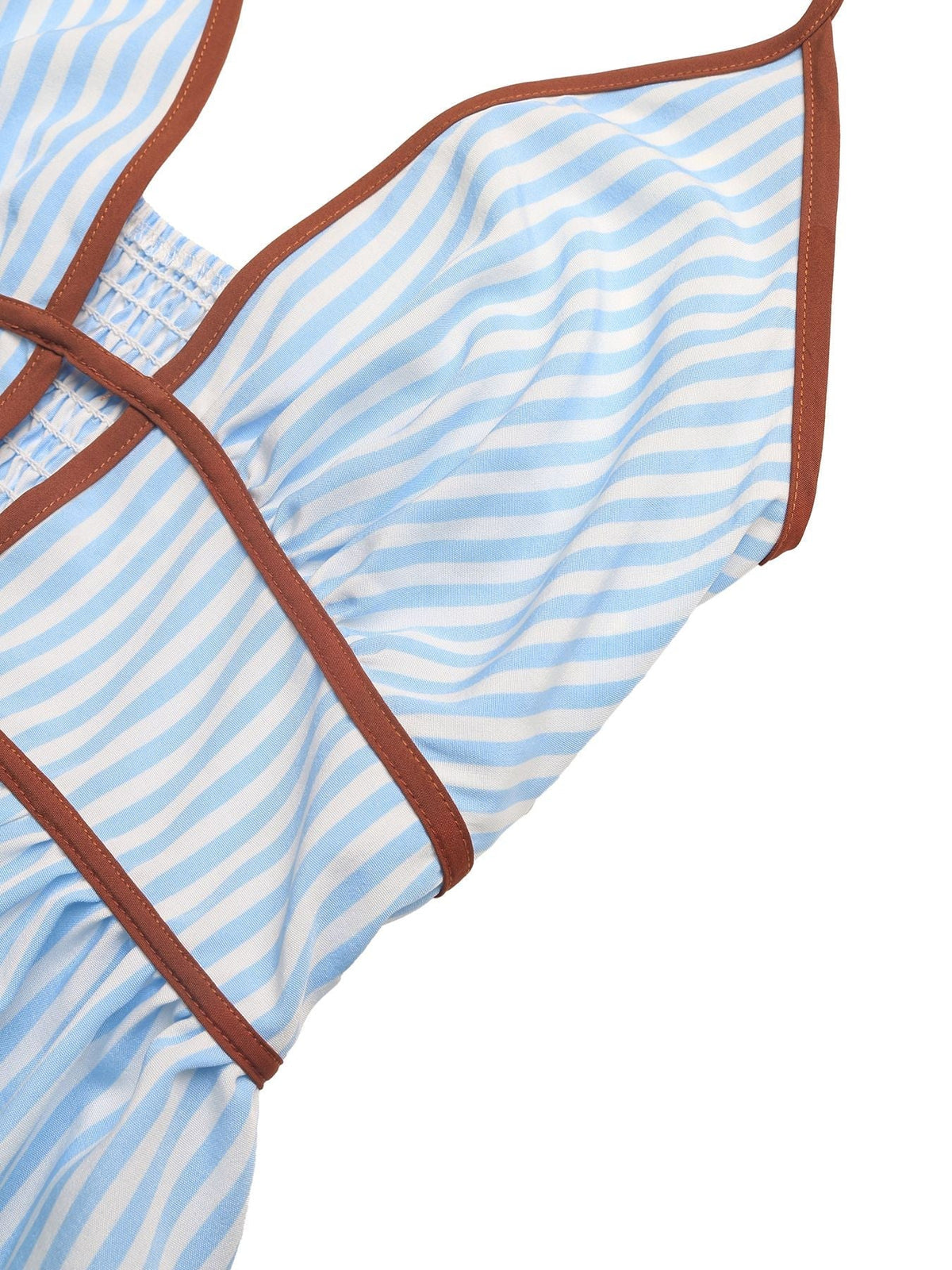 Longue robe rayée à col halter