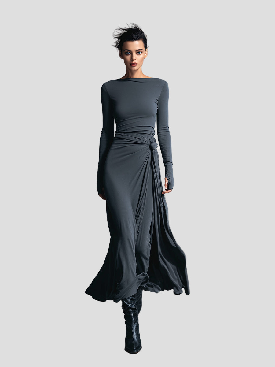 Robe longue portefeuille Liora