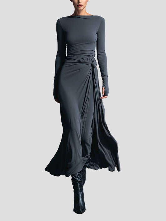 Robe longue portefeuille Liora