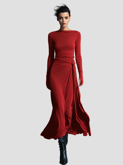 Robe longue portefeuille Liora