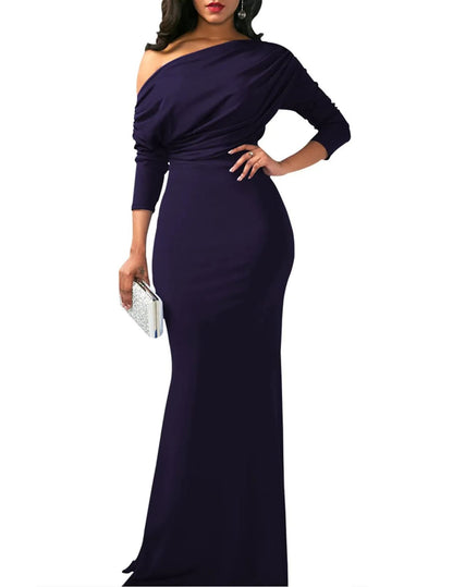 Robe de soirée longue élégante, moulante, sans manches et sans épaules pour femmes, collection 2025