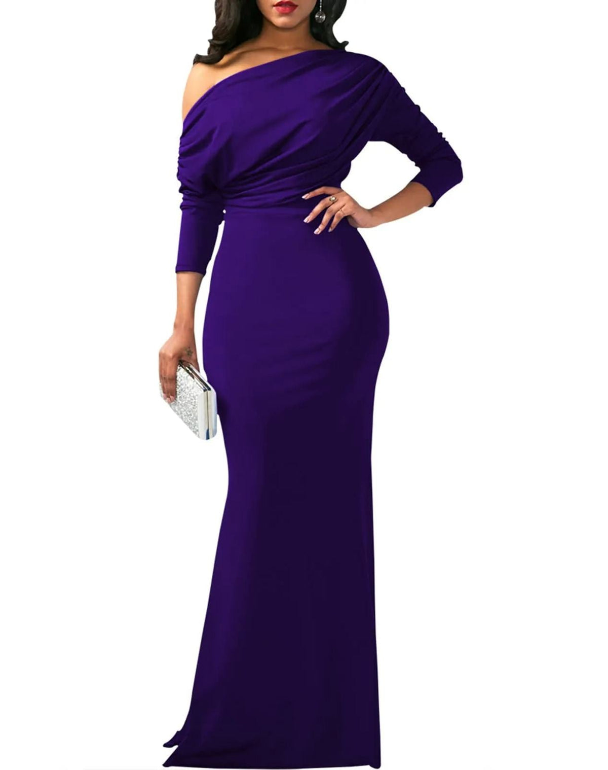 Robe de soirée longue élégante, moulante, sans manches et sans épaules pour femmes, collection 2025