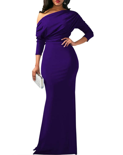 Robe de soirée longue élégante, moulante, sans manches et sans épaules pour femmes, collection 2025