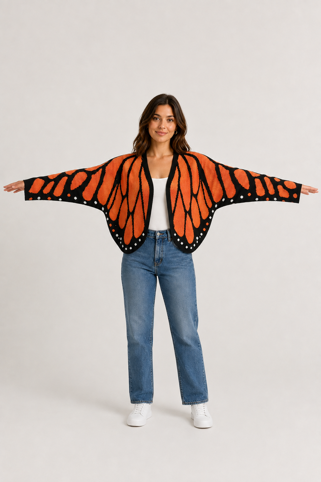 Gilet en tricot Aile de papillon monarque
