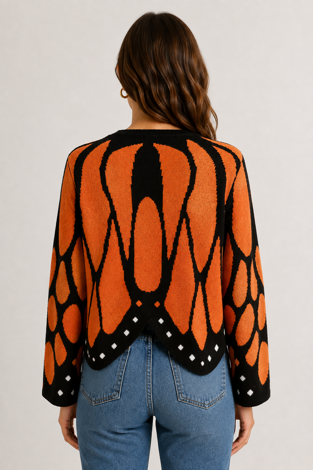 Gilet en tricot Aile de papillon monarque