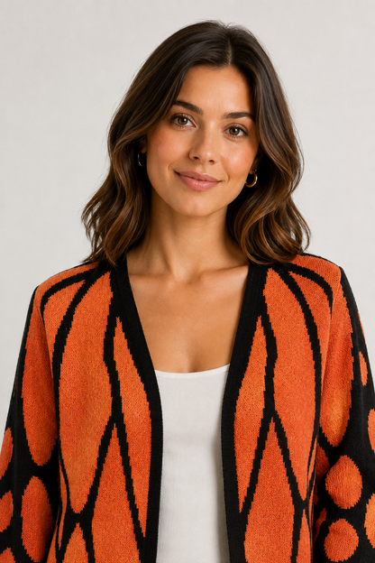 Gilet en tricot Aile de papillon monarque