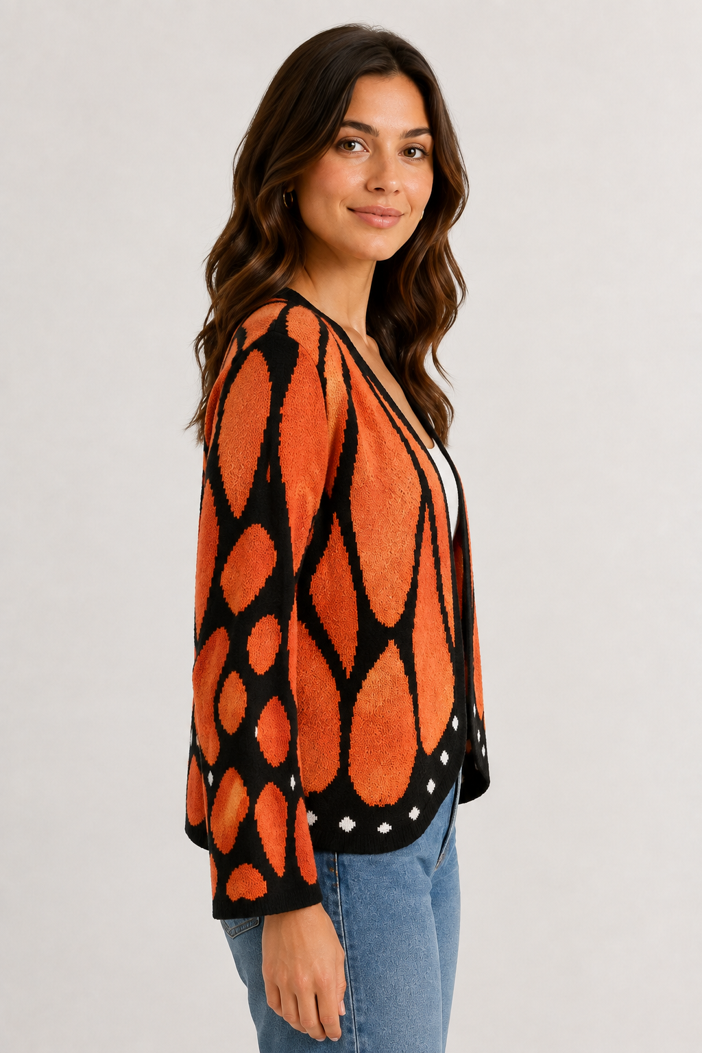 Gilet en tricot Aile de papillon monarque