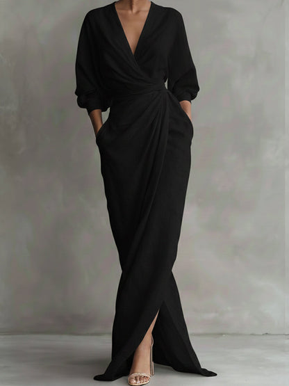 Robe longue en lin et coton pour femme