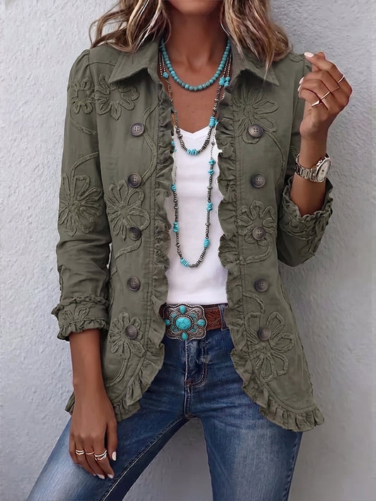 Veste Bohème Broderie Florale Volants Utilitaires