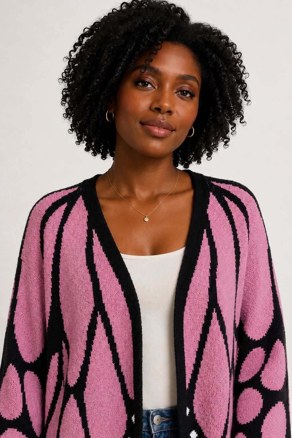 Gilet en tricot Aile de papillon monarque