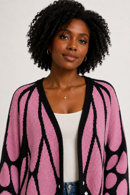 Gilet en tricot Aile de papillon monarque