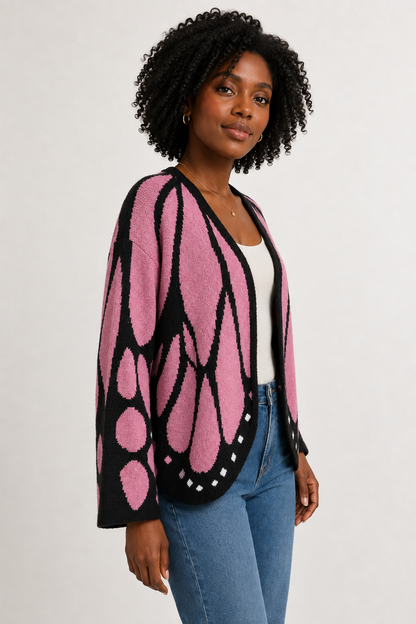 Gilet en tricot Aile de papillon monarque