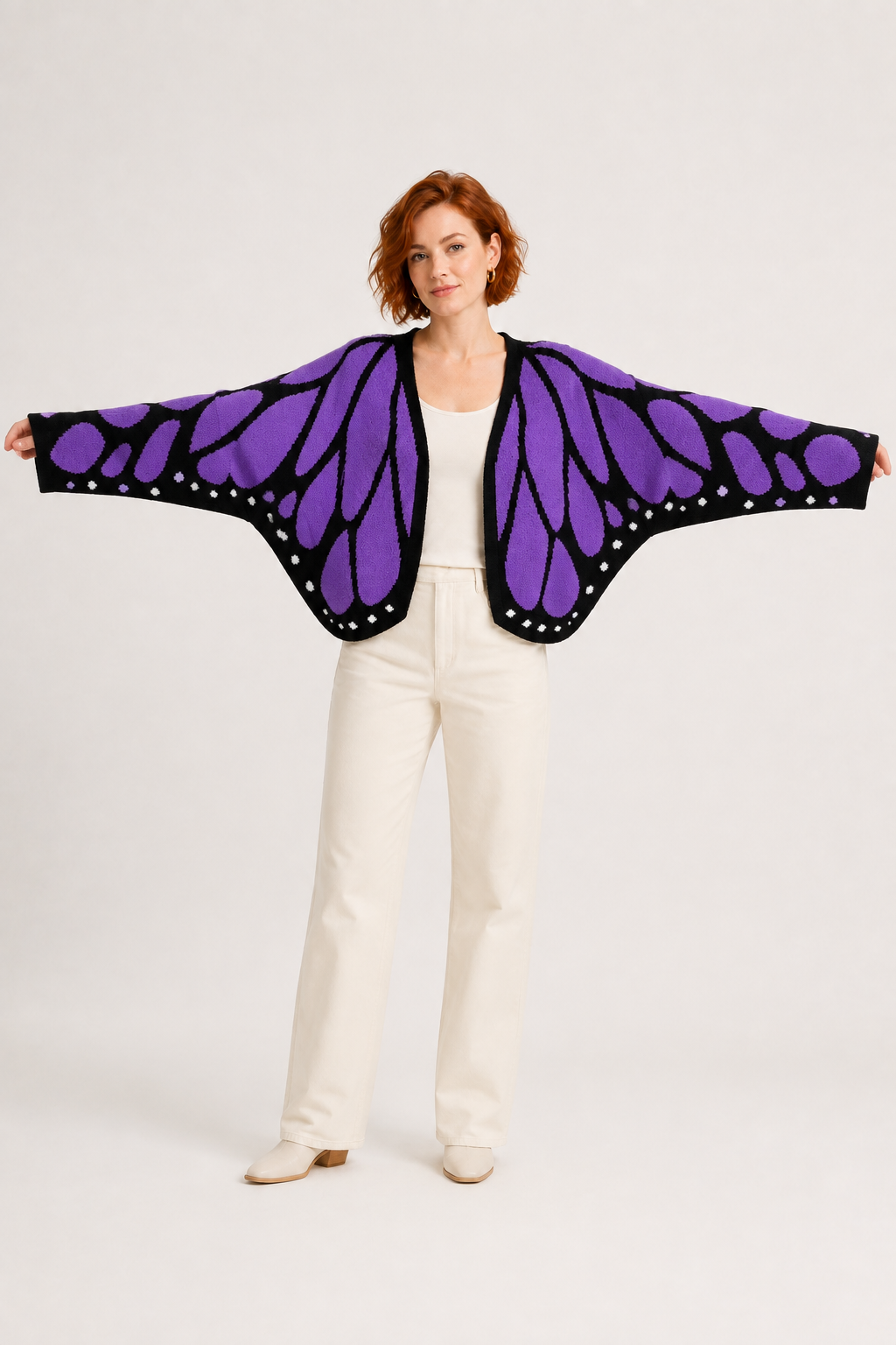 Gilet en tricot Aile de papillon monarque