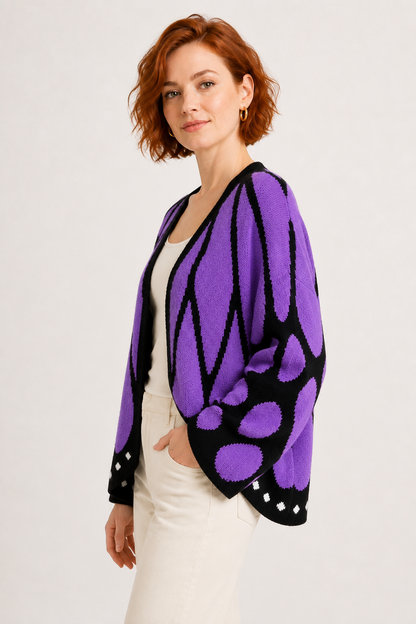 Gilet en tricot Aile de papillon monarque