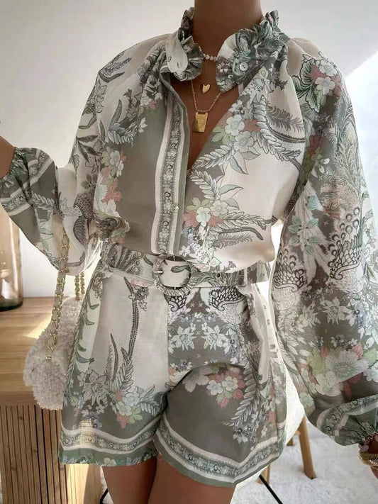 Ensemble de costume pour femme, nouveau, taille haute, short, chemise à la mode, lin, décontracté, tempérament
