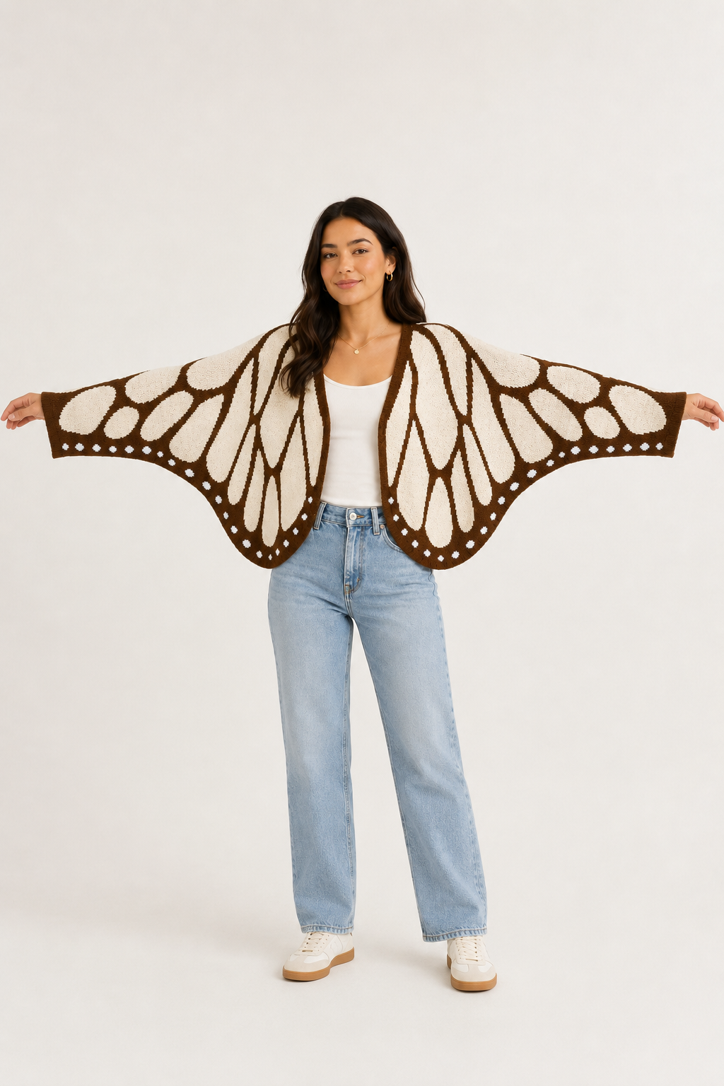 Gilet en tricot Aile de papillon monarque