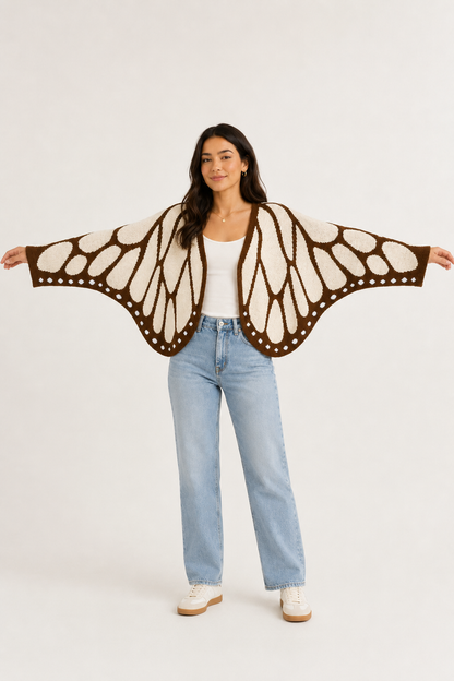 Gilet en tricot Aile de papillon monarque