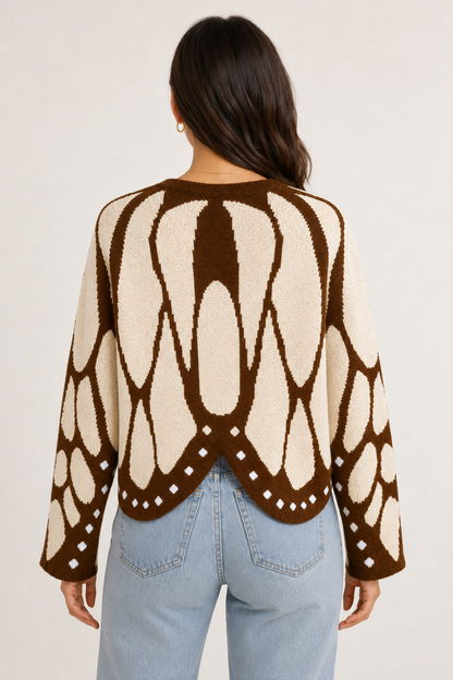 Gilet en tricot Aile de papillon monarque
