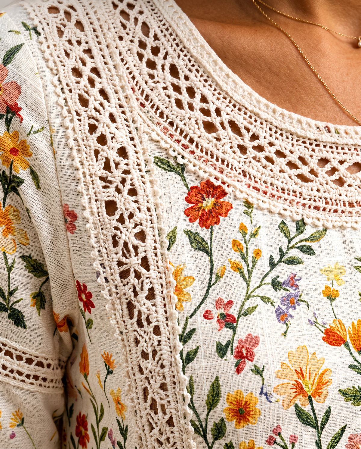 Robe midi « Charme des prés fleuris »